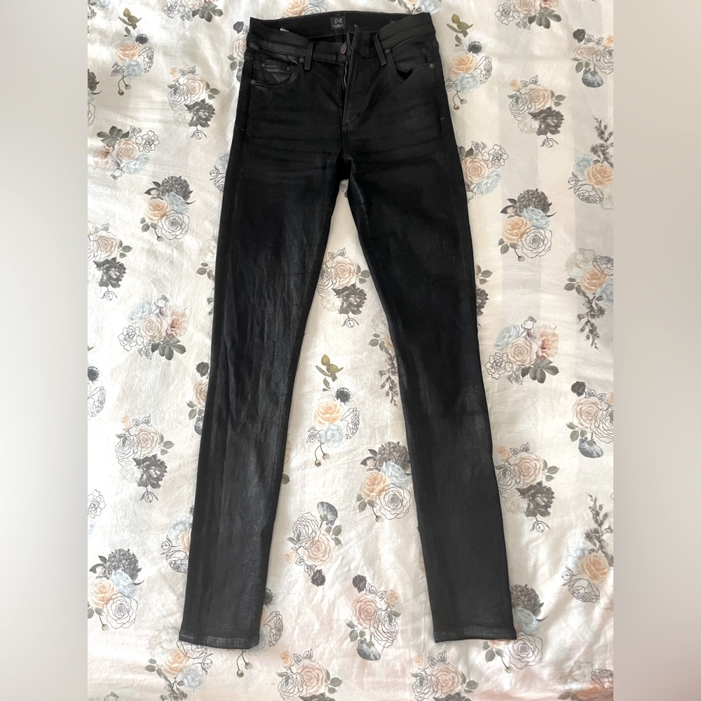Black like leather look Citizen of Humanity jeans